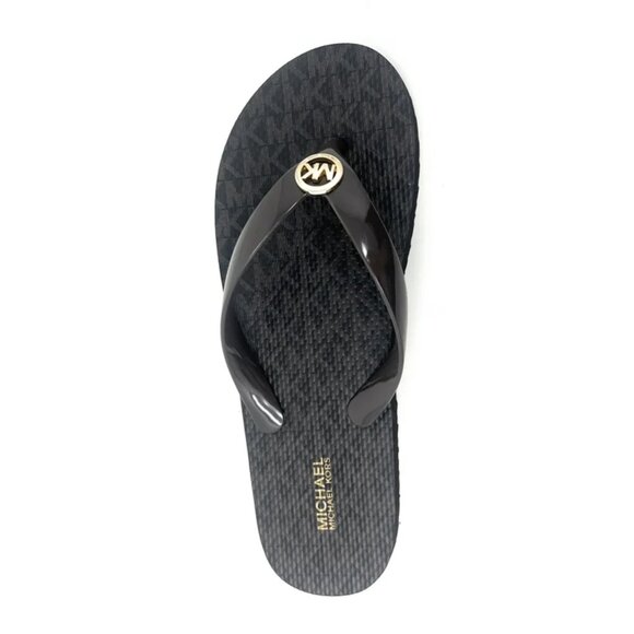 MICHAEL KORS Women's Flip Flops ACTIVE TRAVIS FLIP FLOP Size 6M Black - Picture 1 of 10